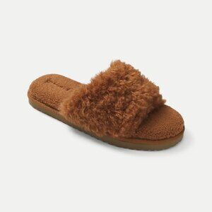 NEW Bombas Women's Plush Sunday Slide Slippers in Dusted Cocoa